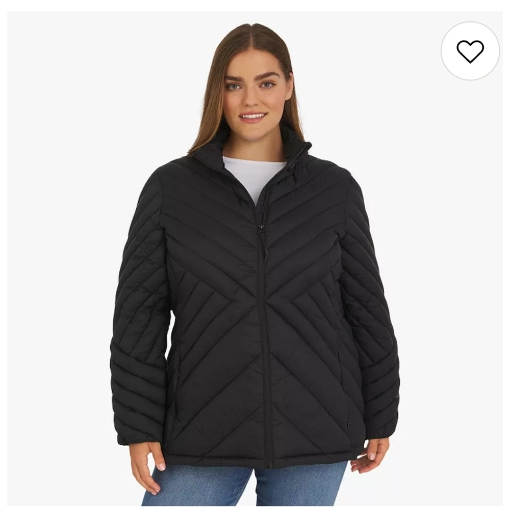 Lands' End Black Quilted Jacket With Pimaloft Size 3x